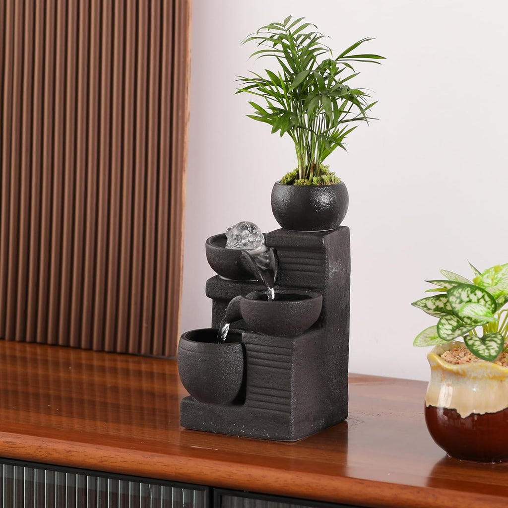 Indoor Tabletop Fountain Water Feature for Home Office Decor M447