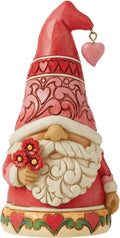 Enesco Jim Shore Heartwood Creek Love and Hearts Gnome Holding Flowers Figurine, 5 Inch, Multicolor