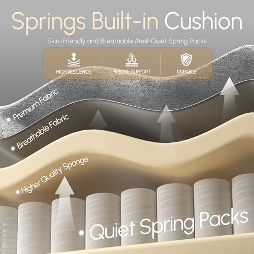 Fabric Gaming Chair with Pocket Spring Cushion and Footrest V343974