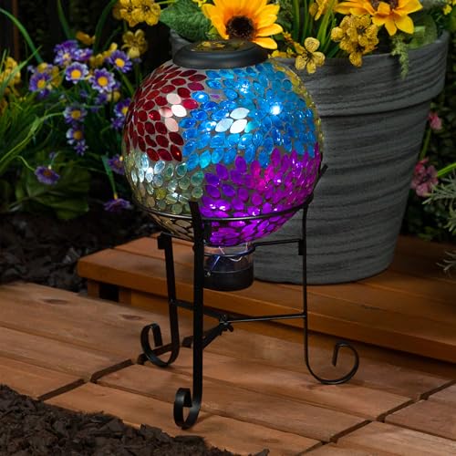 8" Glass Gazing Globe with Color Changing LED Lights H77402