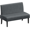 Yaheetech Small Comfy Sofa Mini Loveseat Couch 2-Seater Armless Sofa Chair, Corduroy Fabric & Easy Assembly, for Small Spaces Living Room, Bedroom, Dorm, Office (No USB, Dark Gray)