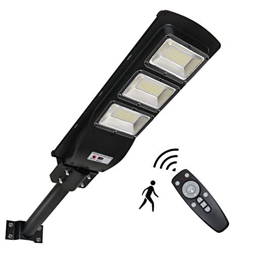 Solar Street Lights Outdoor,180LEDs 9000 Lumens Solar Powered Dusk to Dawn Outdoor Lights with motion sensor, IP65 waterproof Led Flood Light for Yard, Garden, Street, Parking lot