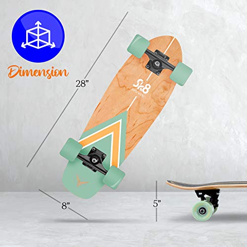 Mini Cruiser Skateboard 6 Ply Maple Deck with Aluminum Trucks C808013