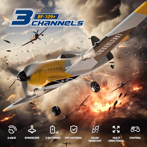 RC Plane 3 Channel Remote Control Airplane Fighter Toy with 2 Batteries Y20067