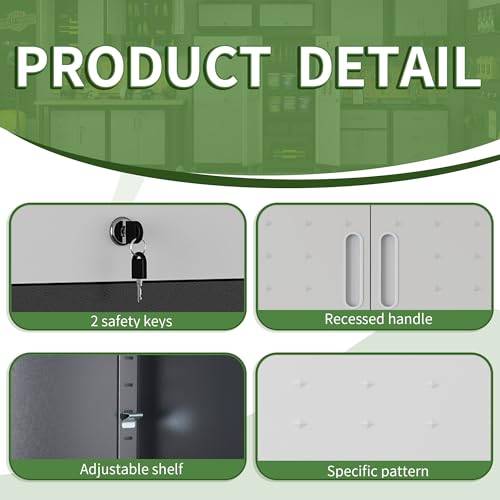 Rolling Tool Storage Cabinet with 4 Drawer and Locking Door U282375