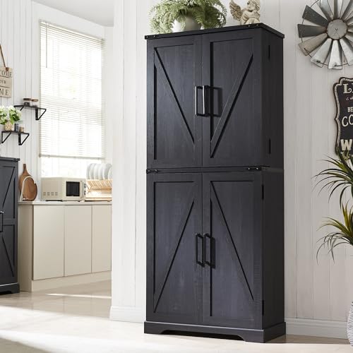 Farmhouse Storage Cabinet with Barn Doors and Adjustable Shelves X3170