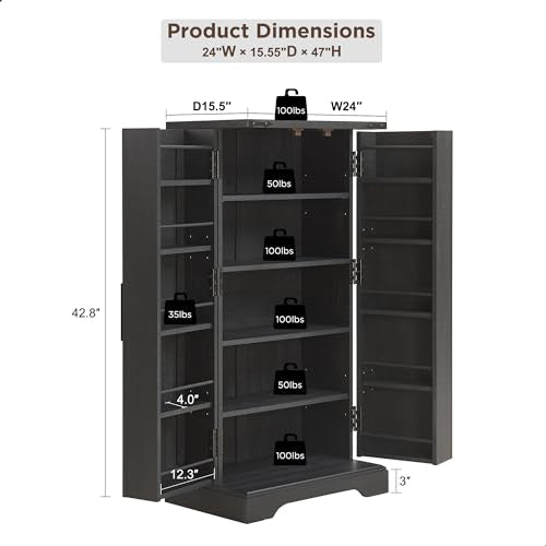 Farmhouse Storage Cabinet with Barn Doors and Adjustable Shelves X3170