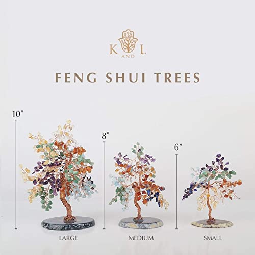 Chakra Crystal Feng Shui Tree Home Décor, Copper Wire on Agate Base, Medium 8" Z373940