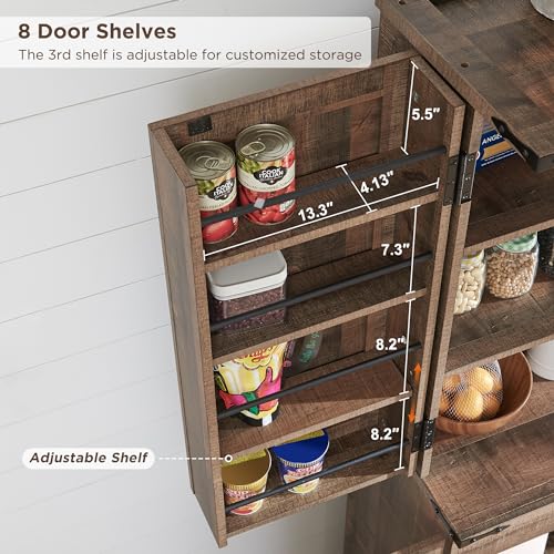 Farmhouse Storage Cabinet with Barn Doors and Adjustable Shelves X3170