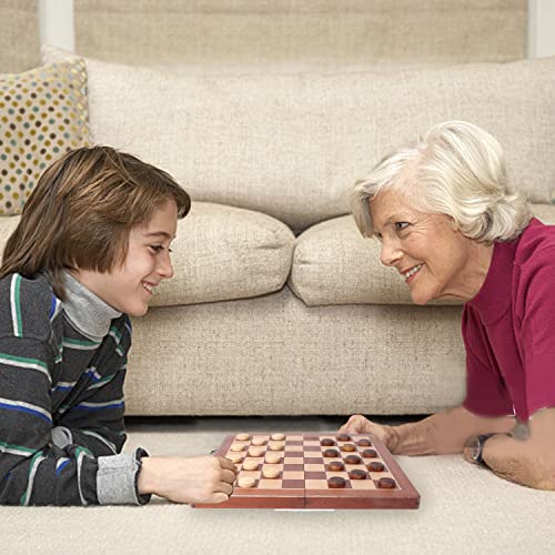 16" 3-in-1 Wooden Folding Chess, Checker & Backgammon Board Game Set L259