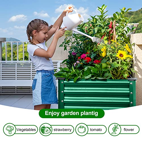 Galvanized Raised Garden Bed with Legs, Oval Metal Planter Box for Vegetables J17986
