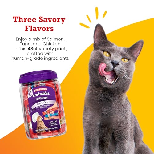 Lickable Cat Treats Variety Pack, Salmon Tuna & Chicken, Grain-Free E42490
