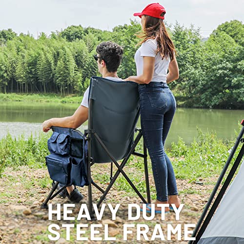 Oversized Folding Camping Chair High Back Heavy Duty for Adults with Cup Holder K6105