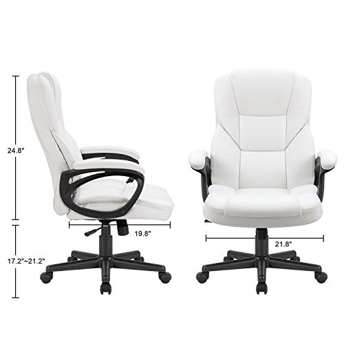 Office Executive Chair High Back Adjustable Swivel PU Leather with Lumbar Support I3854