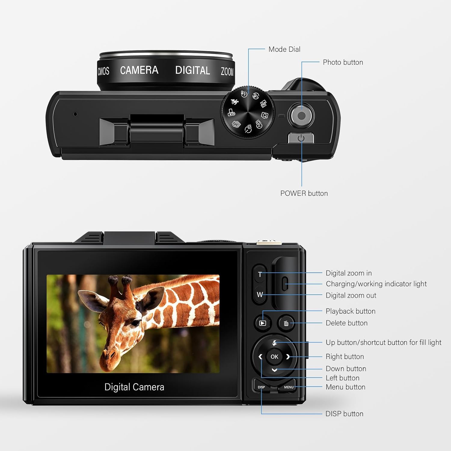 4K Digital Camera for Photography, 64MP Vlogging with 18X Zoom and Flip Screen K331304