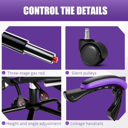 Ergonomic Gaming Chair with Footrest, Reclining, Lumbar Support I1131