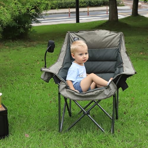 Folding Camping Chair, Heavy Duty Padded, with Cup Holder and Carry Bag J52614