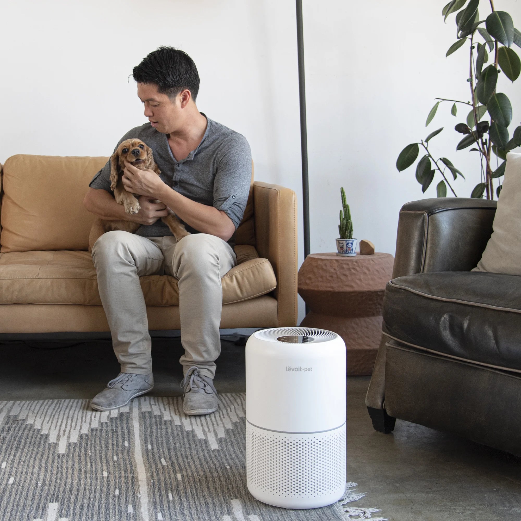 White Air Purifier with HEPA Filters for Large Rooms D2362