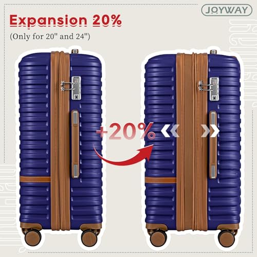 Expandable Carry-On Luggage Set, Lightweight Hard Shell 20 Inch with Spinner Wheels M12570
