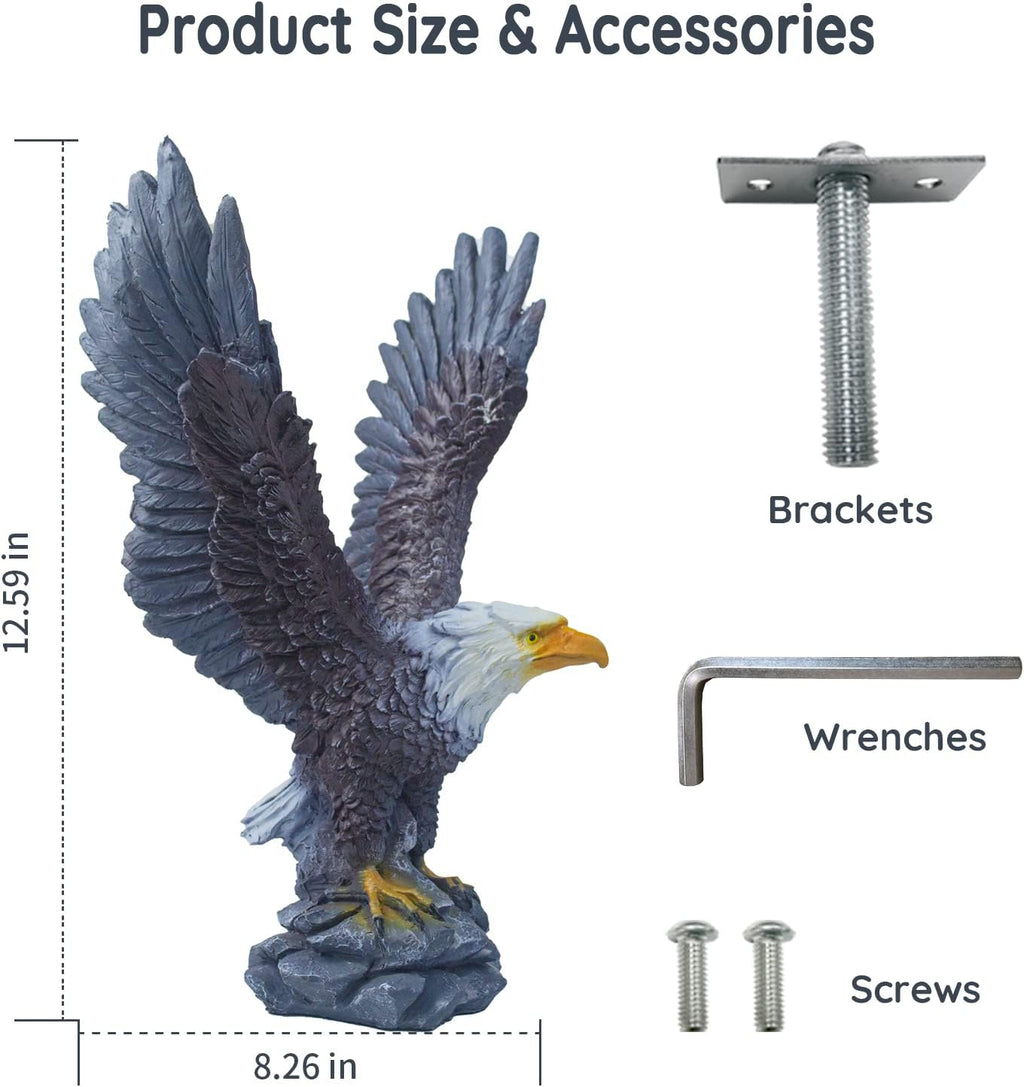 Eagle Flagpole Topper Outdoor Waterproof 10.62 Inch O640