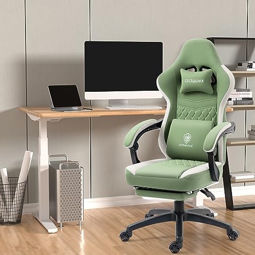 Gaming Chair with Breathable Fabric, Pocket Spring Cushion and Footrest H620
