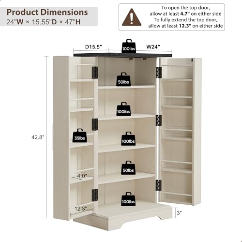 Farmhouse Storage Cabinet with Barn Doors and Adjustable Shelves X3170