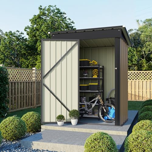 Metal Garden Storage Shed with Lockable Door for Backyard Patio Lawn Z3089