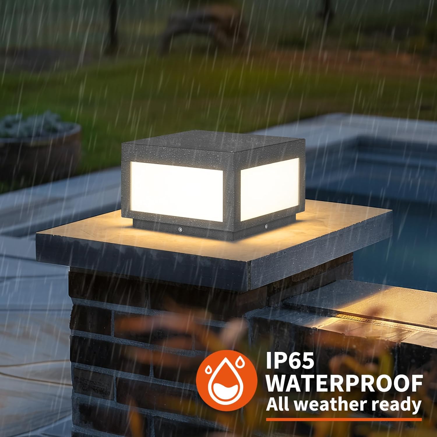 Outdoor LED Post Light, IP65 Waterproof Aluminum Pillar Lamp for Deck and Garden U536329
