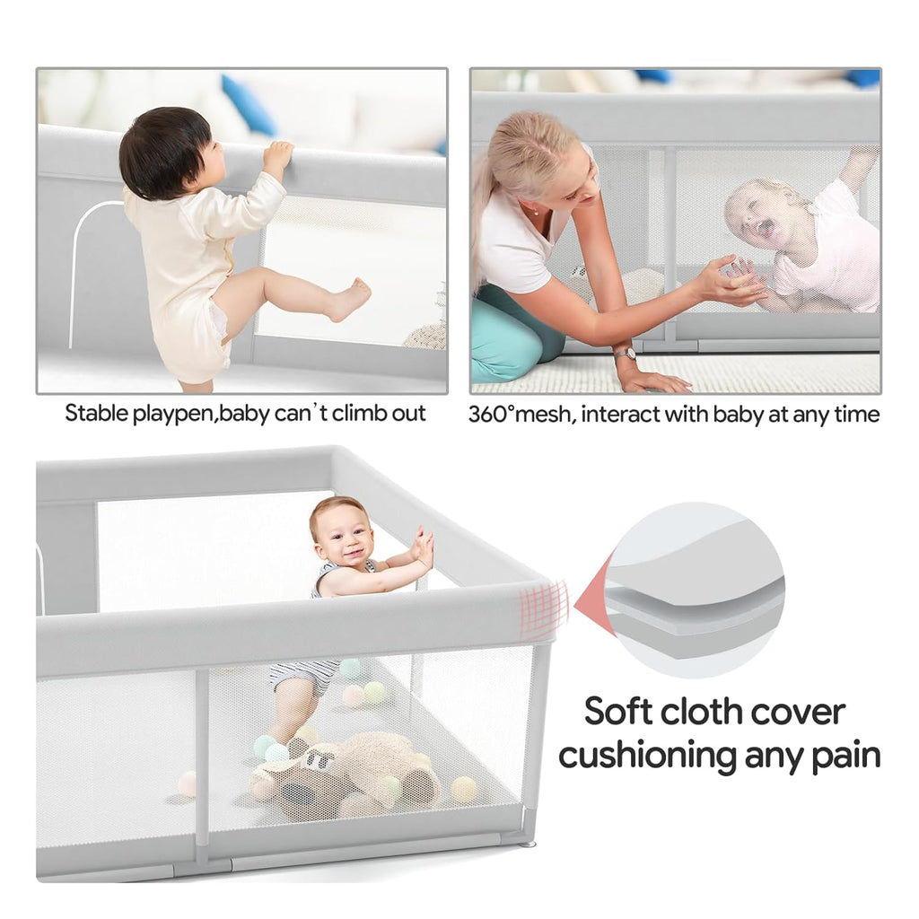 Baby Playpen 47x47 inch for Toddlers, Safety Non-Slip Indoor & Outdoor V8243