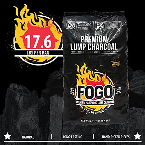 Oak Lump Charcoal for Grilling and Smoking, 17.6 lb Bag V54657