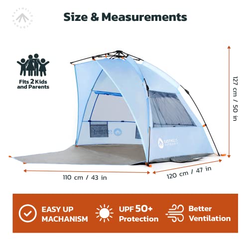Instant Shader Extended Beach Tent Sun Shelter for 2-4 Person E6761
