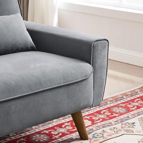 Mid Century Modern Loveseat Sofa with Wood Legs Z78752
