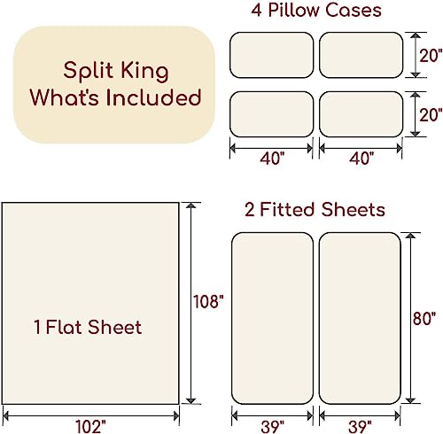 Queen Sheets Set 6 PC - Bedding Sheets & Pillowcases - Ultra Soft Cooling - Deep Pocket up to 16 inch T892632