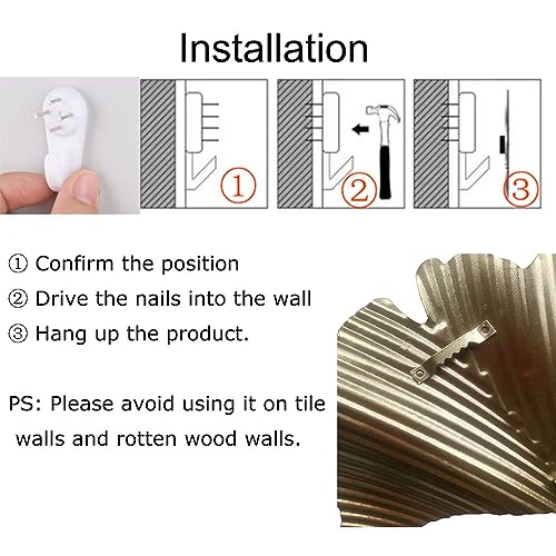Gold Metal Ginkgo Leaf Wall Decor 3D Hanging Sculpture Z49322
