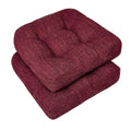 downluxe Chair Cushions for Dining Chairs 4 Pack, Tufted Memory Foam Chair Pads with Non-Slip Bottom, U-Shaped Kitchen Chair Cushions, 17"x17"x4", Burgundy