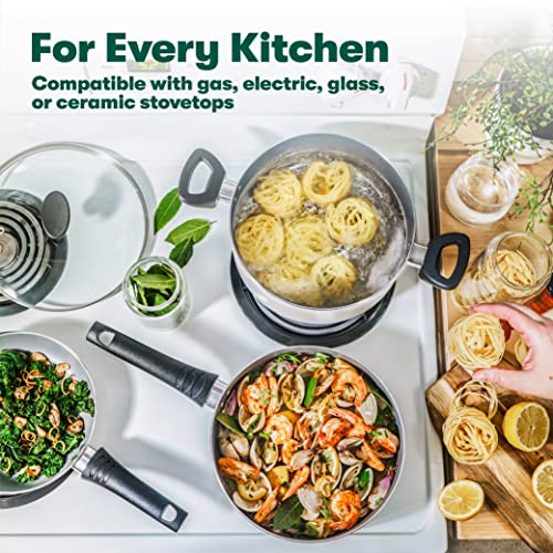 Nonstick Cookware Set, 12 Piece Pots and Pans with Utensils, Black Y742331