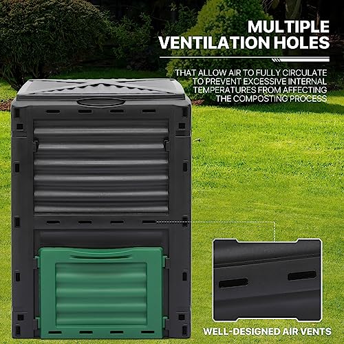 43 Gallon Dual Chamber Compost Tumbler, Outdoor BPA Free X909102