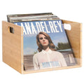 Bamboo & Acrylic Vinyl Record Storage Crate with Handle G916