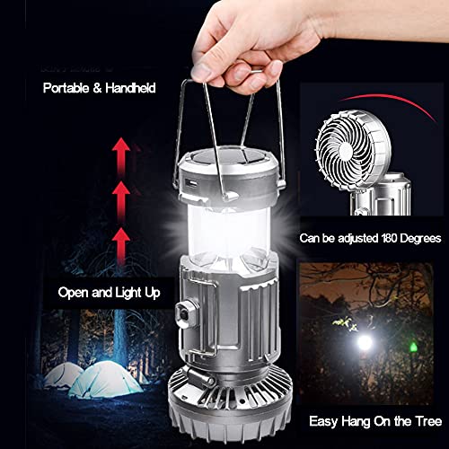 Solar Camping Lantern with Fan, Rechargeable, Battery Operated G12238