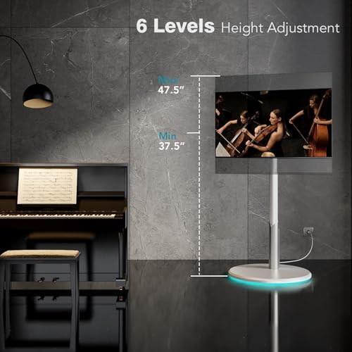 Mobile TV Stand with Power Outlet, Rolling Cart for 27-65 Inch Monitors, Height Adjustable H3227