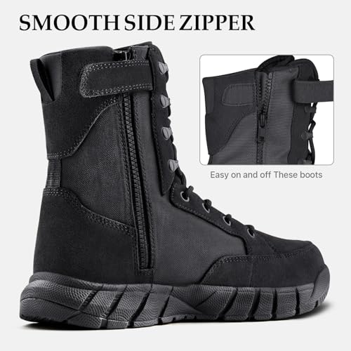 Men's Tactical Boots 8 Inches Lightweight Suede Leather Military Work Boot J951812