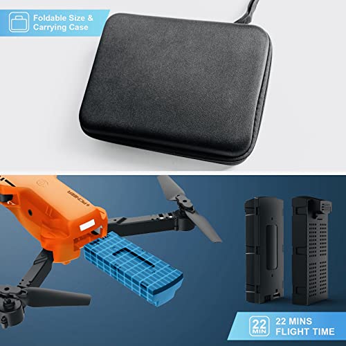 Drone with 1080P HD Camera, Foldable, Carrying Case, 2 Batteries O8650