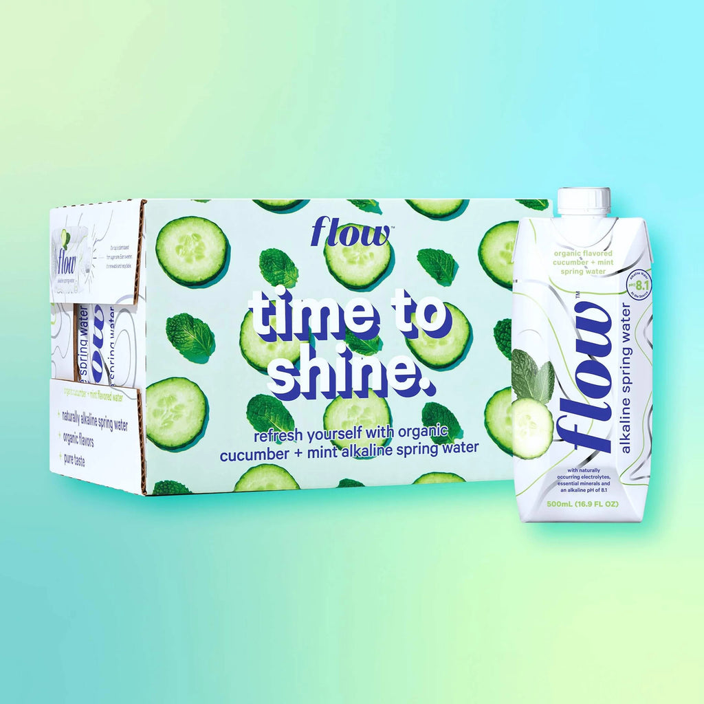 Alkaline Spring Water, Cucumber Mint Flavored, 16.9 fl oz, 12 Pack W696167