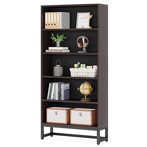 70.8 Inch Tall 5-Tier Bookcase with Closed Back Shelf for Living Room, Bedroom S15331