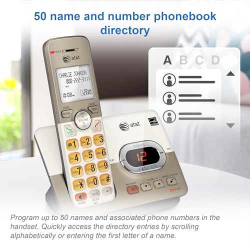 Cordless Phone with Answering System and Extra-large Backlit Keys J9708