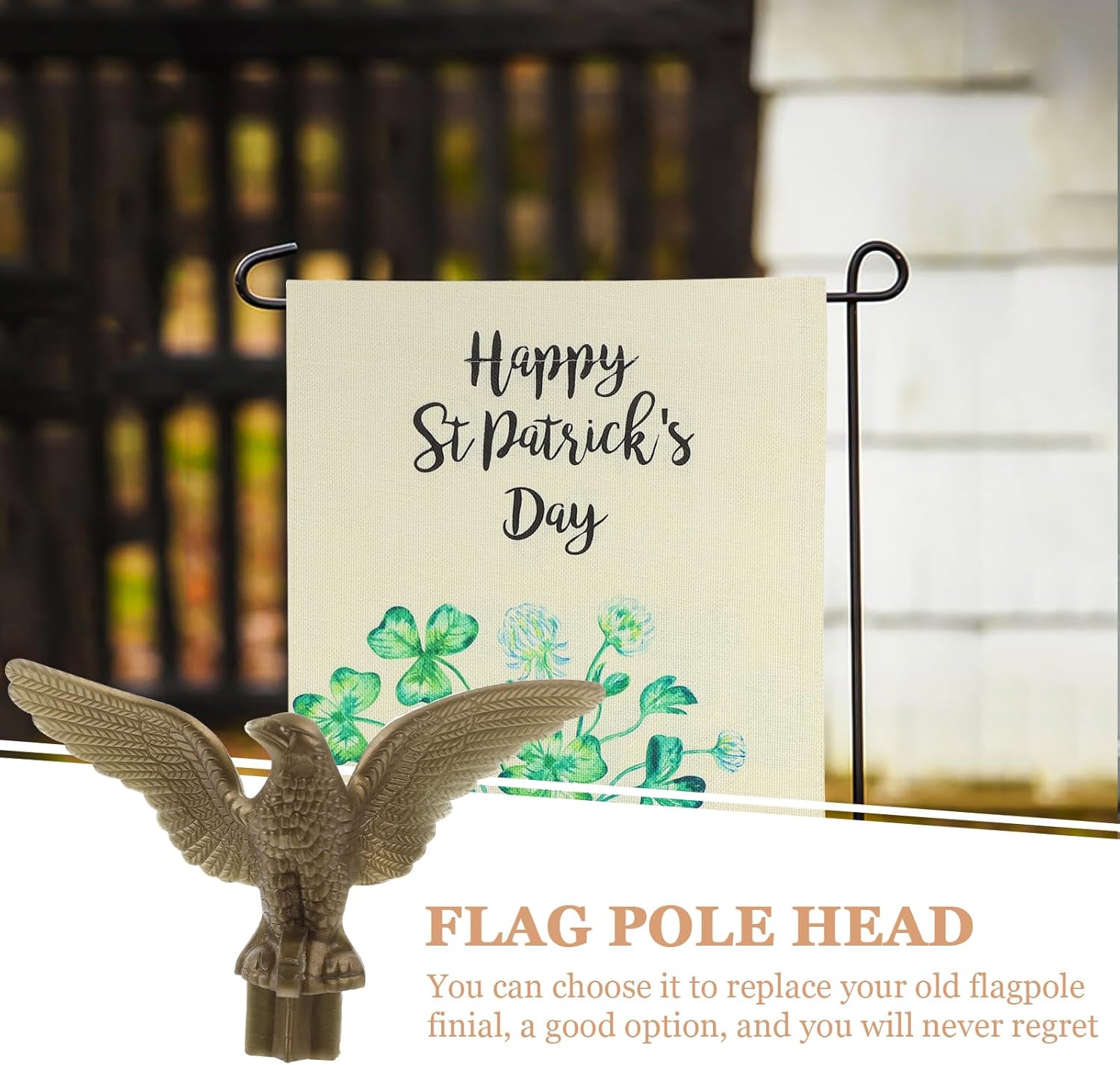 Golden Plastic Eagle Flag Pole Topper 2 Pack Y535