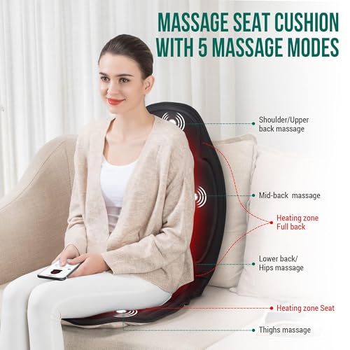 Vibration Back Massager with Heat, Seat Cushion N820