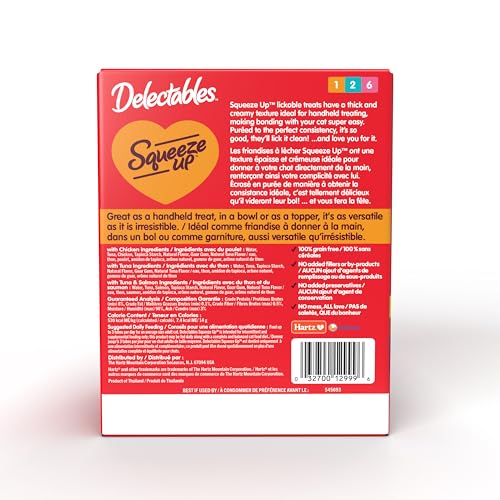 Handheld Lickable Treats for Cats, Chicken and Tuna Salmon, 54 Count A909