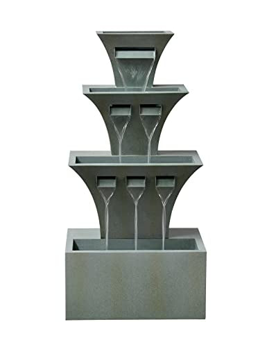 48" Outdoor Waterfall Fountain with LED Lights H104002