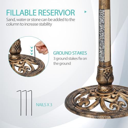 Antique Green Resin Pedestal Bird Bath for Outdoor Garden Z630